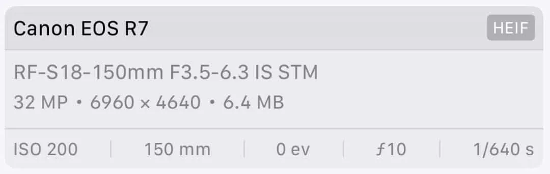 iOS 照片 App 读取的拍摄参数信息